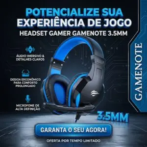 Fone De Ouvido Gamer Headset Havit H763d P2 3.5mm Cor Azul