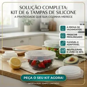 Kit de Tampas de Silicone Universal - 6 peças